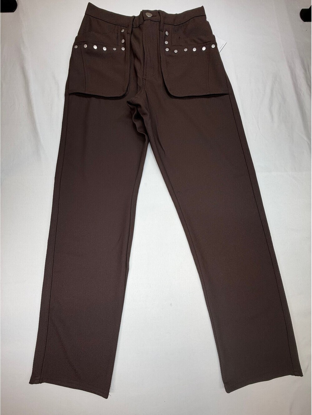 Forever21 Men's Pants Studded Straight Leg Slim Fit Mid Rise Size 31 Brown NWT